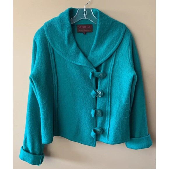 Vintage "ADIEU" by Philip & Jane Gordon Women's Wool Jacket Green Size Medium - Picture 1 of 6
